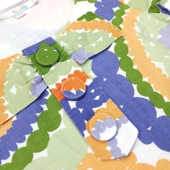 Boden Linen Green Blue Orange Floral Dress Sz 2R - Picture 7 of 14